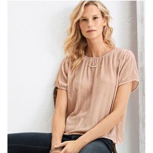 Garnet Hill Easy Crinkle Velvet Tee 18 Puff Sleeve